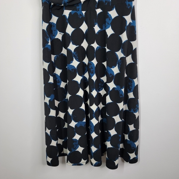 Leota Felicity Cap Sleeves Dress Midnight Full Moon Faux Wrap Aneeka Knit Small - Picture 9 of 10